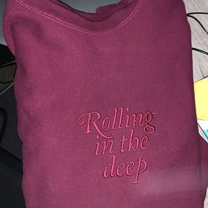 - Official Adele crewneck burgandy sweatshirt from concert in Vegas